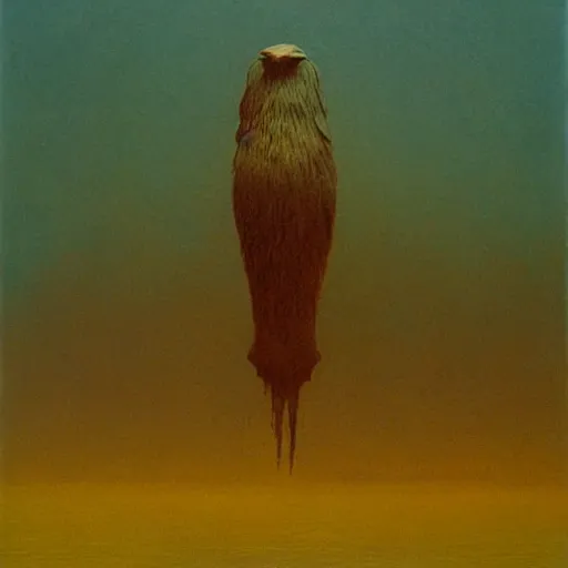 Prompt: raven by Zdzisław Beksiński, oil on canvas