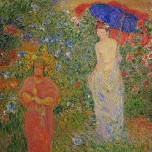 Prompt: buttery delighted bodhisattva, impressionist painting by claude monet