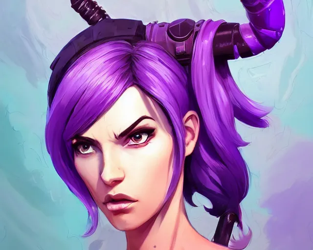 Image similar to beautiful female purple hair dagger symmetrical face eyes full length fantasy art apex fortnite Video game icon, 2d game art gta5 cover , official fanart behance hd artstation by Jesper Ejsing, by RHADS, Makoto Shinkai and Lois van baarle, ilya kuvshinov, rossdraws