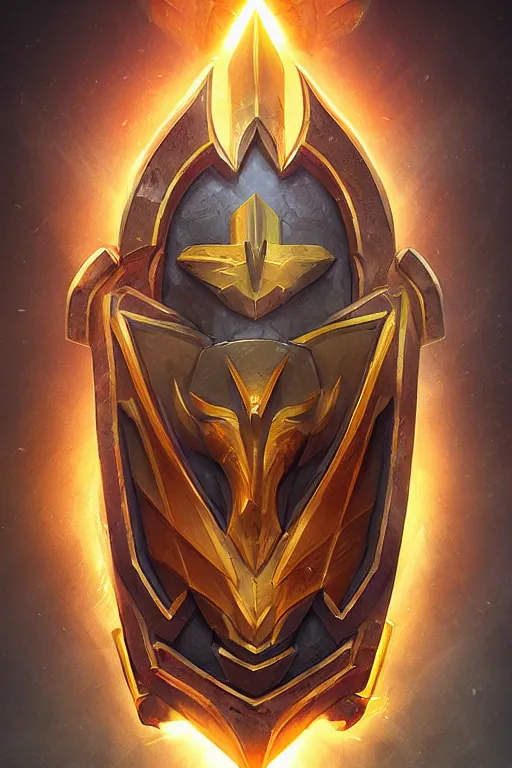 Image similar to shield fantasy epic legends game icon stylized digital illustration radiating a glowing aura global illumination ray tracing hdr fanart arstation by ian pesty and katarzyna da „ bek - chmiel