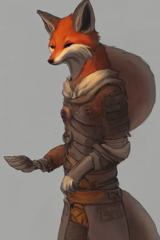 Image similar to an anthropomorphic medieval fox with a fluffy tail, backlighting, trending on artstation, digital art, furry art, trending on furaffinity, fantasy art, by kawacy