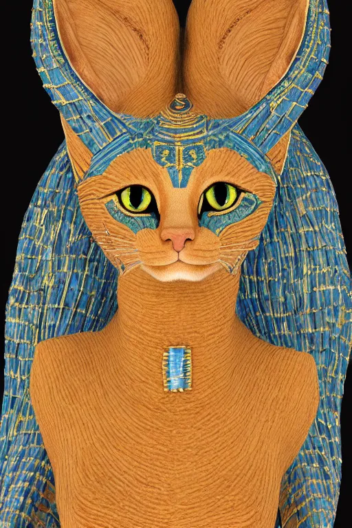 Image similar to bastet a true goddess of all cats, symmetry, awesome exposition, very detailed, highly accurate, 8 k