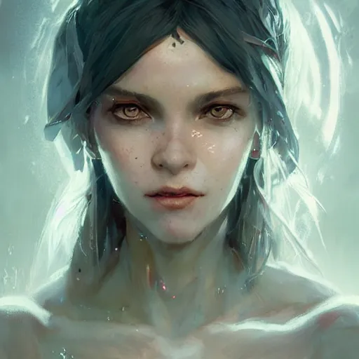 Prompt: a portrait of a beautiful lady with hopeful eyes, art of wlop and greg rutkowski, epic fantasy art, bright light masterpiece, ray of light through white hair