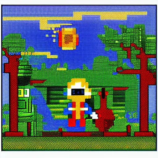 Prompt: pixel art, paul robertson