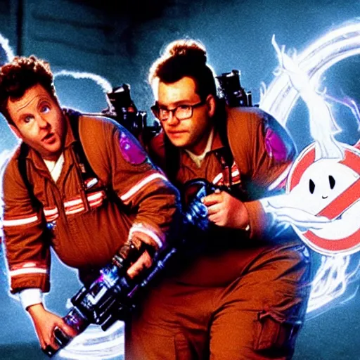 Image similar to Seth Rogen as a Ghostbuster in the movie Ghostbusters