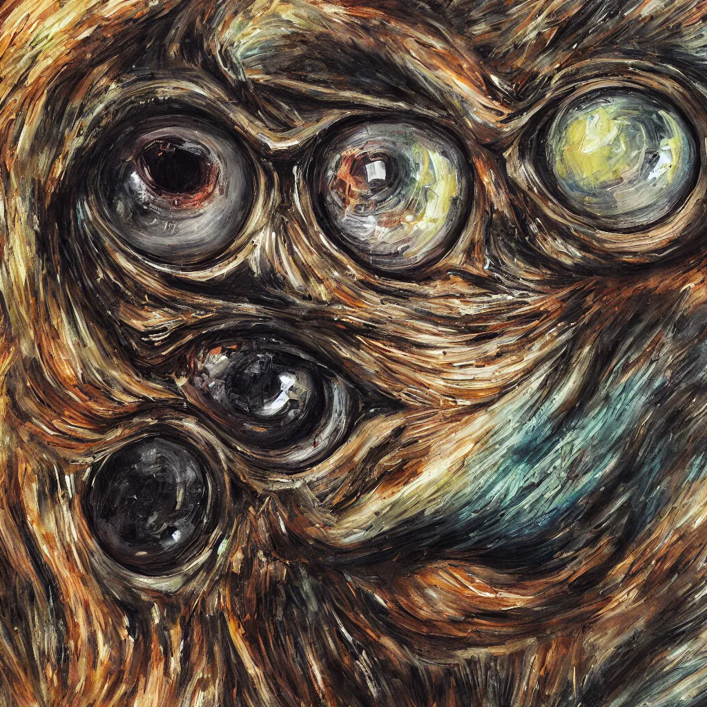 Prompt: a detailed painting of a epic monster with several eyes , 16K ultra-realistic 3D, crying engine