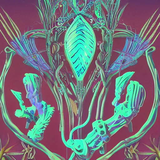 Image similar to helicopter desert river crinoid vaporwave maximalist art nouveau