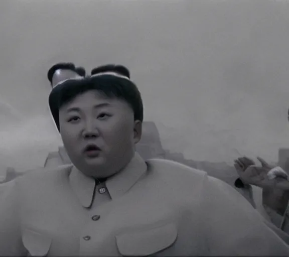 Image similar to Pulgasari the North Korean monster, volumetric lighting, filmstill, produced by Kim Jong-il, Kodachrome, kaiju-eiga, starfish monster movie, communist propaganda, film noir, 35mm film grain, Cooke Varotal 20-100mm T3.1