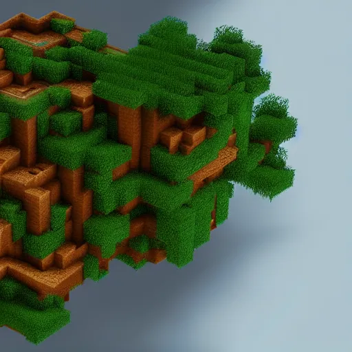 Image similar to atmospheric render of a forest, minecraft, rendered with blender, 4 k, rtx