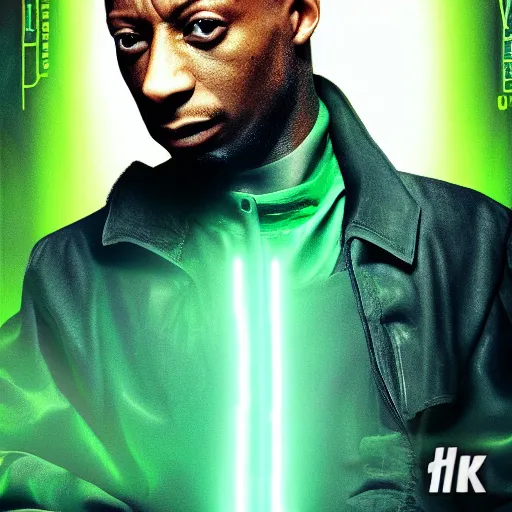 Image similar to boring remake of matrix with 2 1 savage as neo 4 k uhd ultra realistic neon afro futuristic