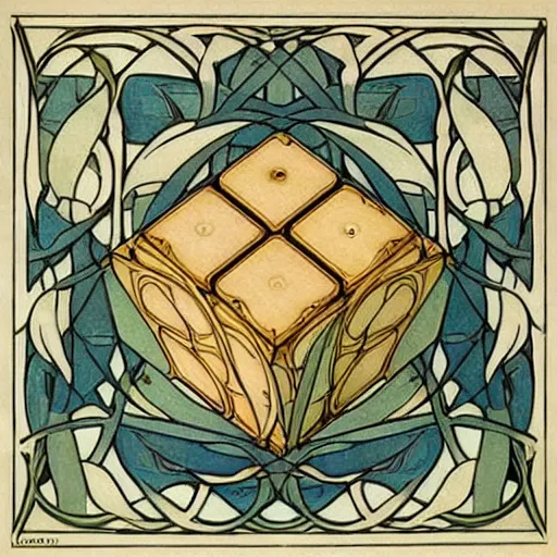 Image similar to beautiful art nouveau painting of companion - cube!!!!!!!!!!!!!!!!! companion - cube!!!!!!!!!!!!!!!!!, by william morris, gaudy colors. intricate linework. sharp edges.