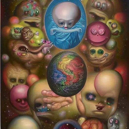 Image similar to Allegory of the multiverse, lowbrow painting by Mark Ryden