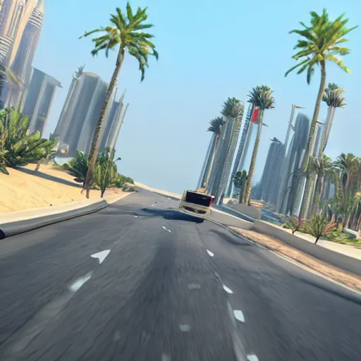 Image similar to gta : dubai by felix kelly