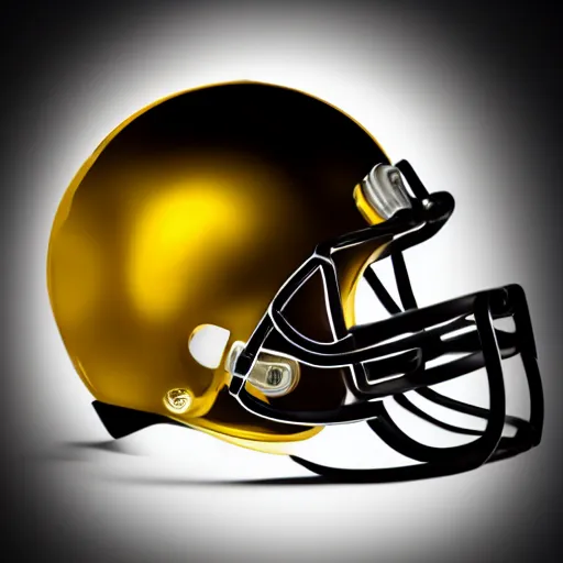 Image similar to black and gold American football, studio lighting, advertising photography