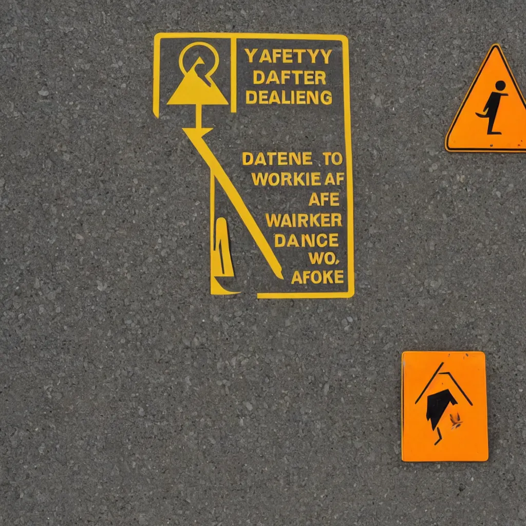 Image similar to safety sign, warning, workplace, danger, avoid