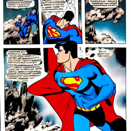 Prompt: superman punching through the earth