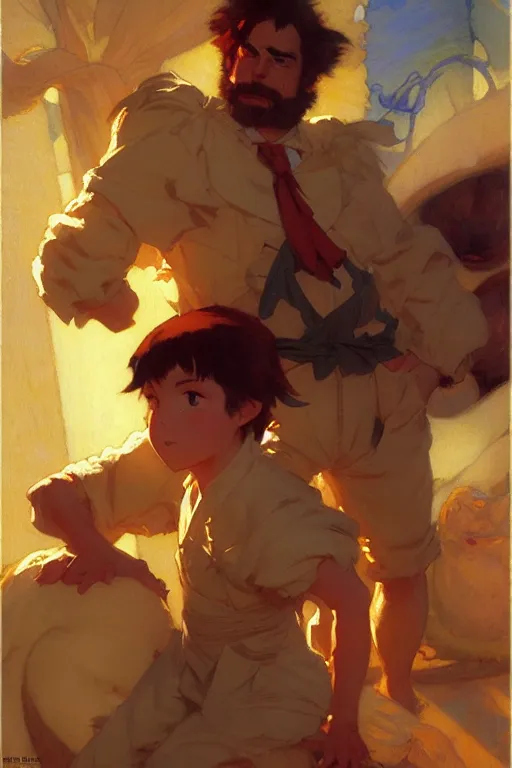 Prompt: nugget, dynamic lighting, by studio ghibli, painting by gaston bussiere, craig mullins, j. c. leyendecker, tom of finland