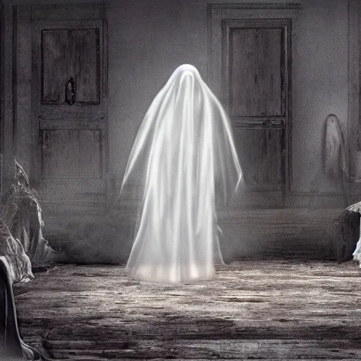 Prompt: a ghost being captured on camera, photorealistic, realistic, scary