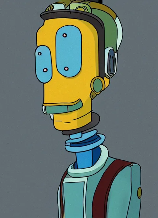 Image similar to photorealistic studio portrait of bender from futurama