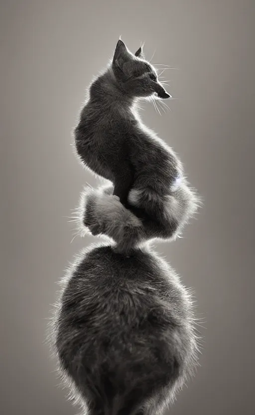 Image similar to Award winning Editorial photo of an adorable kitten standing on the back of a calm and happy duckling by Edward Sherriff Curtis and Lee Jeffries, 85mm ND 5, perfect lighting, gelatin silver process