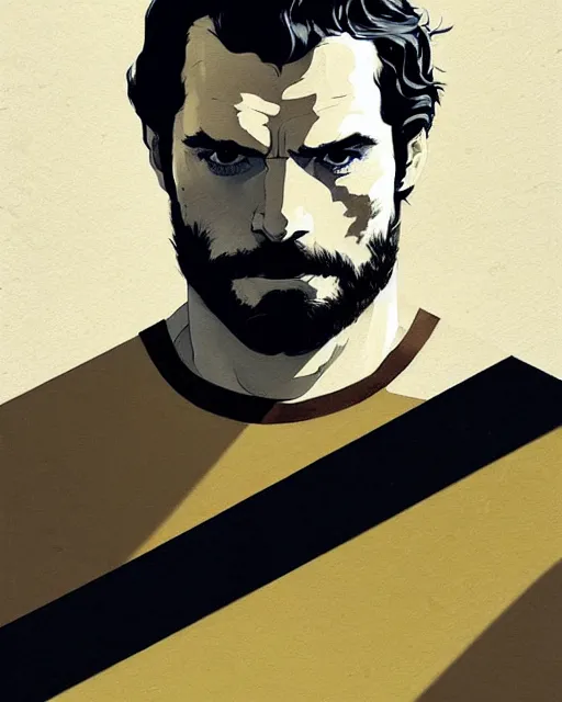 Image similar to portrait of henry cavill as noble lord by atey ghailan, by greg rutkowski, by greg tocchini, by james gilleard, by joe fenton, by kaethe butcher, dynamic lighting, gradient light yellow, brown, blonde cream and white color scheme, grunge aesthetic