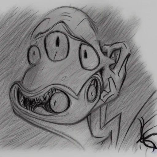 Prompt: 2 1 1 1 milt kahl pencil sketch a lovecraftian zombie horror loomis