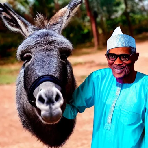 Image similar to A donkey with Muhammadu Buhari's face