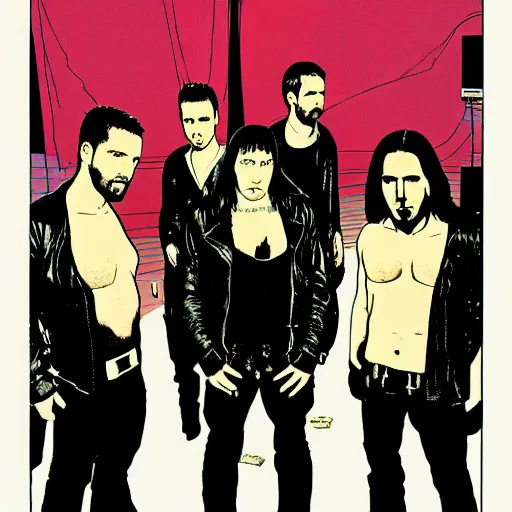 Image similar to pretty hate machine. nine inch nails. by jean giraud