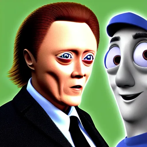 Prompt: Christopher Walken as a Pixar character