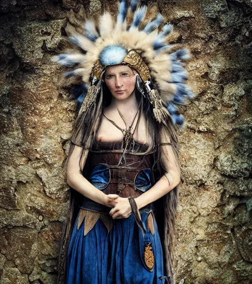 Prompt: portrait_photo_of_a_stunningly beautiful norse maiden shaman, 19th century, hyper detailed by Annie Leibovitz, Steve McCurry, David Lazar, Jimmy Nelsson, professional photography