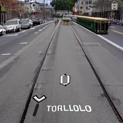 Prompt: trolley problem, photo