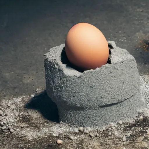 Image similar to cooking an egg on the hot concrete, hyper realistic, 4 k,