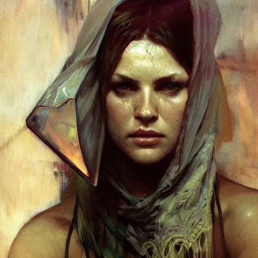 Image similar to hyperrealist portrait of pyramid head by jeremy mann and alphonse mucha, fantasy art, photo realistic, dynamic lighting, artstation, poster, volumetric lighting, very detailed faces, award winning