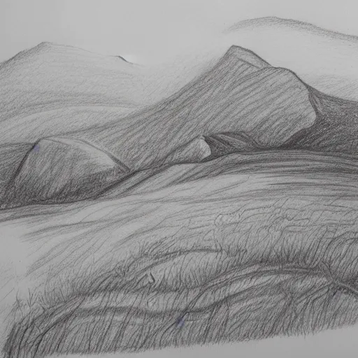 Prompt: detailed drawing of a landscape