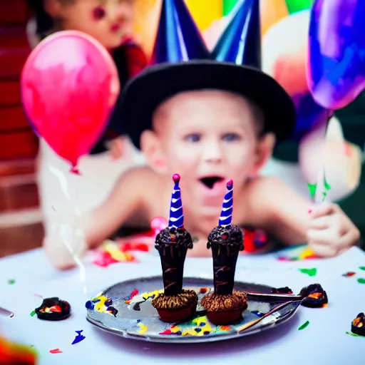 Image similar to the devil at his birthday party, 8 k photography