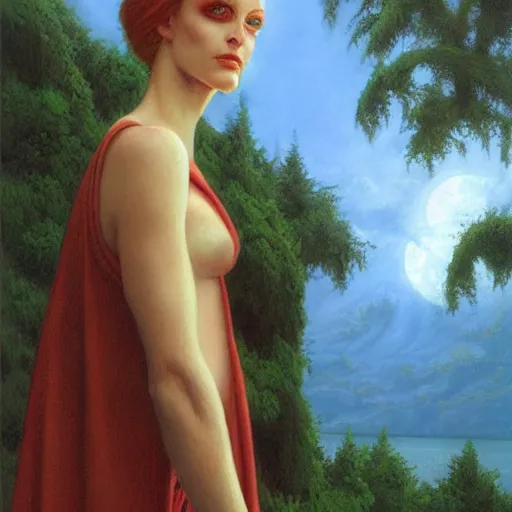 Image similar to a portrait of a character in a scenic environment by gerald brom