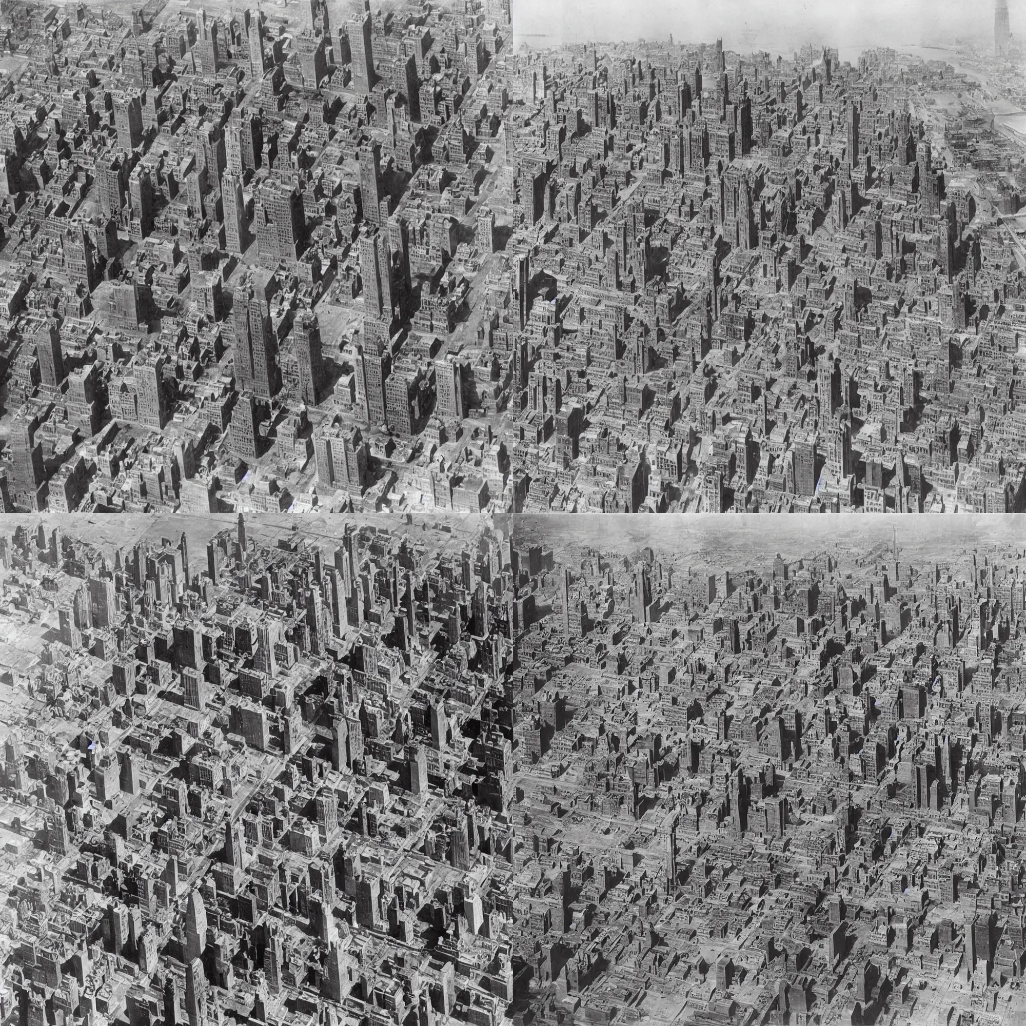 Prompt: New York City being rebuilt as Mesopotamian architecture, 1932