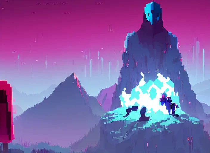 Image similar to hyper light drifter, wallpaper, cube detailed vector