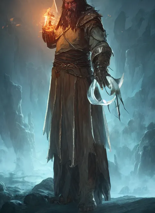 Image similar to merchant, ultra detailed fantasy, elden ring, realistic, dnd, rpg, lotr game design fanart by concept art, behance hd, artstation, deviantart, global illumination radiating a glowing aura global illumination ray tracing hdr render in unreal engine 5