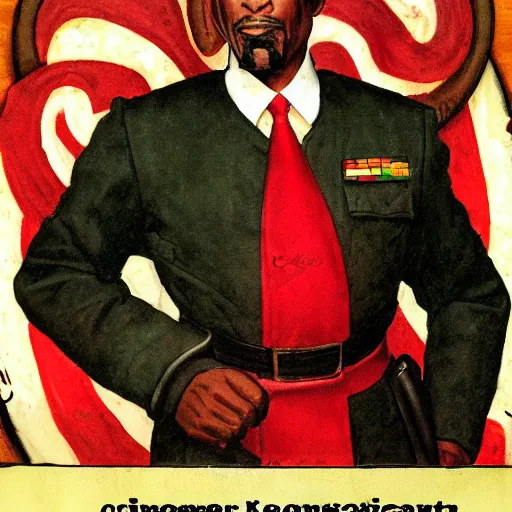 Image similar to commander sisko in the style of norman rockwell