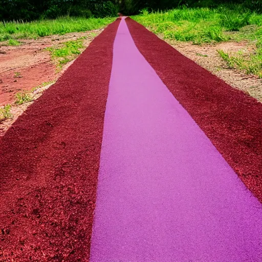 Image similar to purple road on a red sand beach