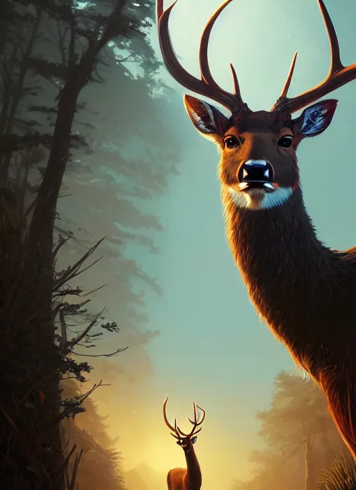 Prompt: highly detailed portrait fantastic mr deer in gta v, stephen bliss, unreal engine, fantasy art by greg rutkowski, loish, rhads, ferdinand knab, makoto shinkai and lois van baarle, ilya kuvshinov, rossdraws, tom bagshaw, global illumination, radiant light, detailed and intricate environment