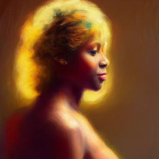 Prompt: a messy painting of a 5 1 - year - old using all known skin tones by delphin enjolras, highly detailed, sharp focus, trending on artstation