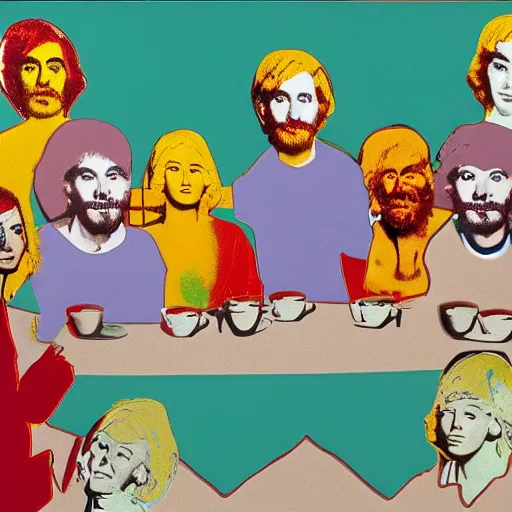 Image similar to andy warhol's last supper