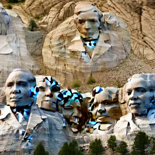 Image similar to harriet tubman, barack obama, matron luther king jr, colin powell faces on mount rushmore