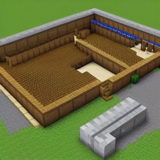 Prompt: minecraft horse stables, modern, stylish