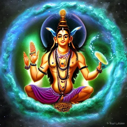 Prompt: lord shiva creating the multiverse, fantasy artwork