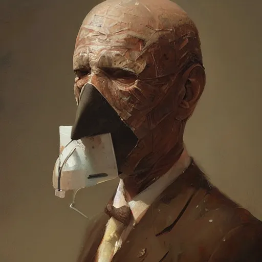 Prompt: Bird mask doctor, oil painting, by Greg Rutkowski