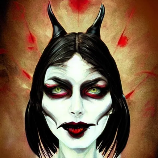 Image similar to vampire woman portrait made out of paint, beautiful, cyborg, tim burton comic book art