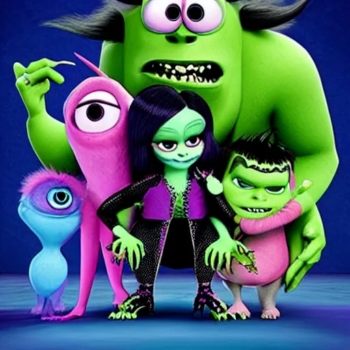 Prompt: goth Monsters Inc